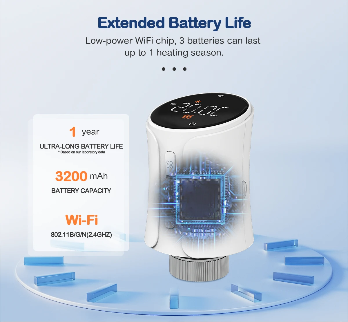 battery powered smart radiator valve illustration