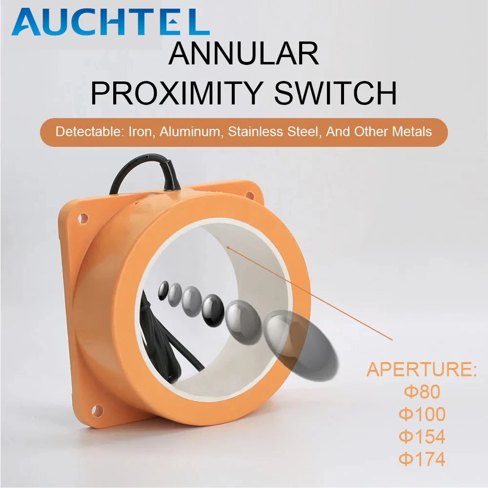 Grande Interruptor de Proximidade Indutivo Anular Pnp Sensor Normalmente Fechado Detecção Circular Metal Ferro Aço Alumínio Cobre Npn