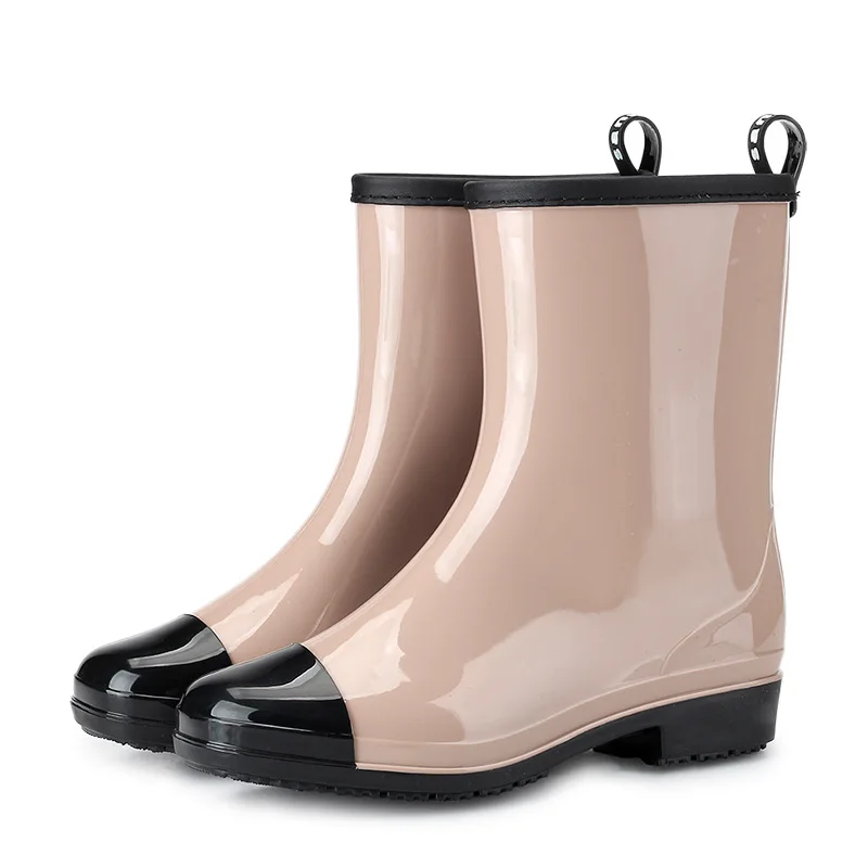 Rain Boots Women Waterproof Work Non-slip Booties Fashion Color