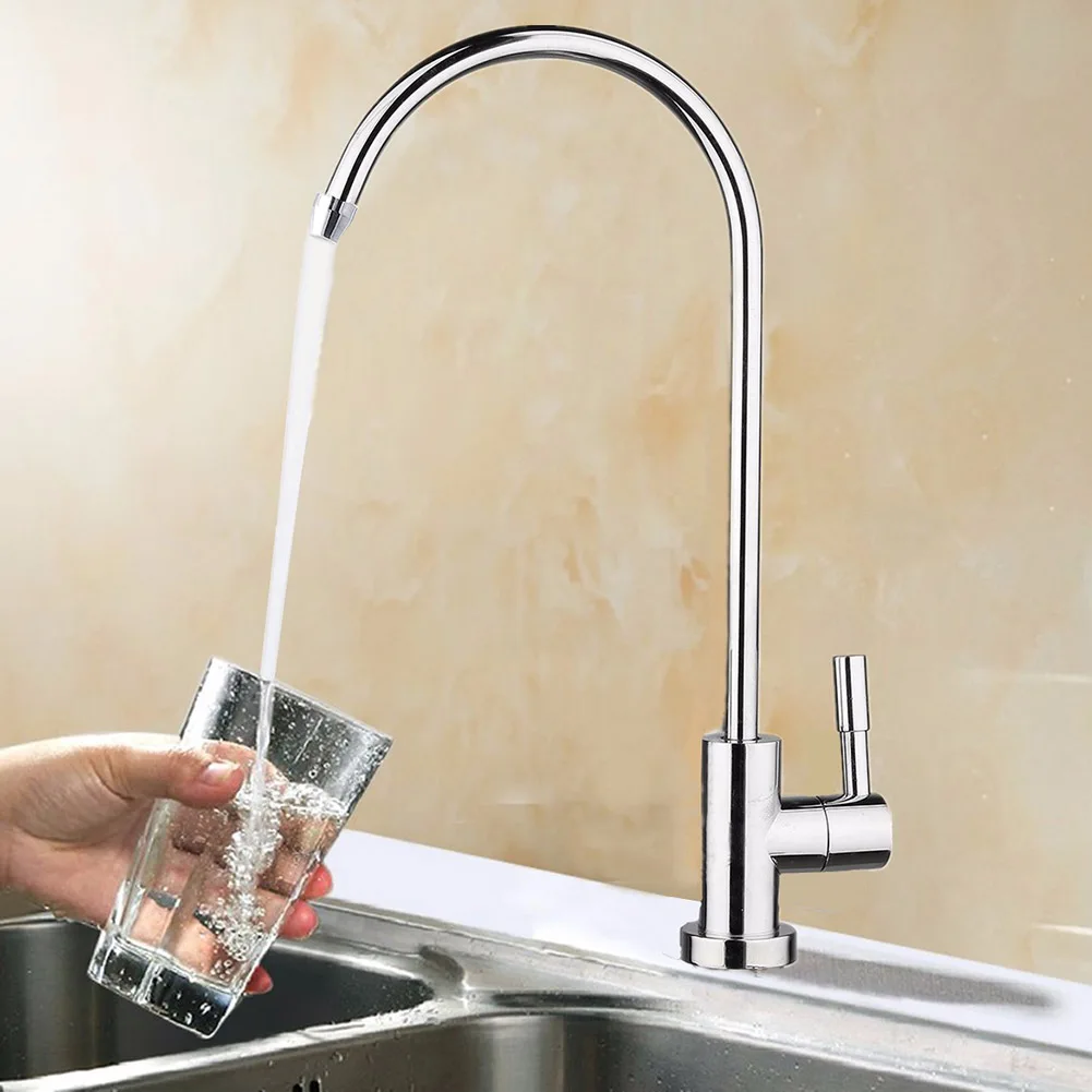 Kitchen Faucet 1/4 Inch Ro Drinking Water Filter Faucet Reverse Osmosis System 360° Rotation Stainles Steel Sink Faucet Purifier