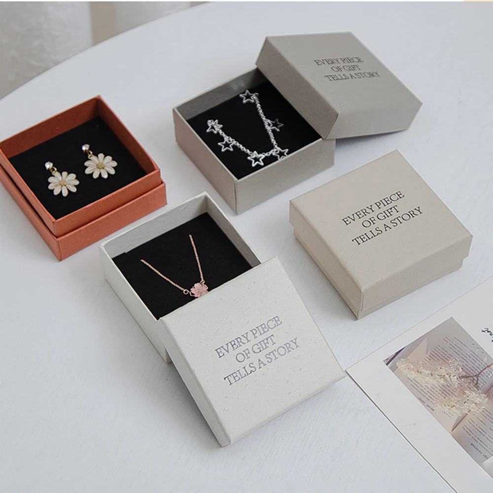 8 Boîtes Cadeaux Pour Bijoux (8x8x1,5cm) - Écrins Noirs Et Verts Avec Coussin - Organisation Bagues, Boucles D'Oreilles