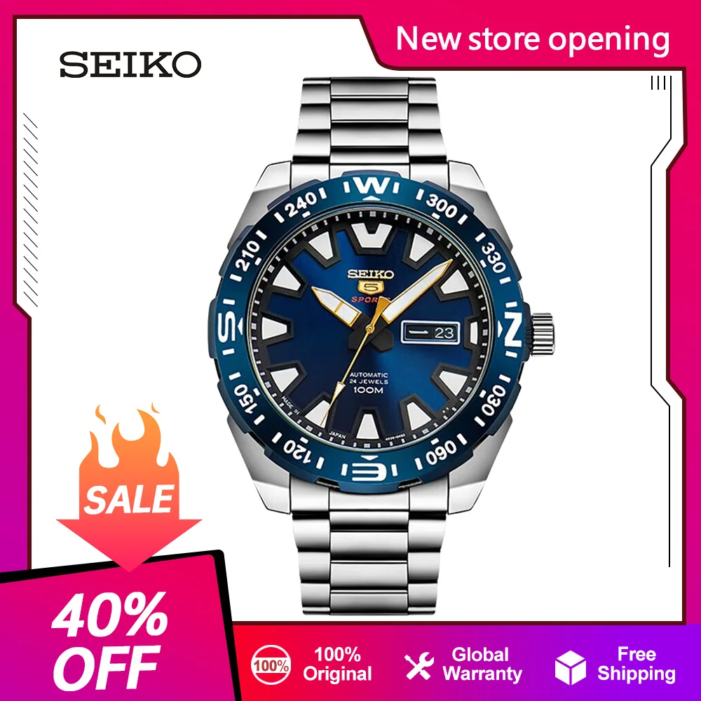 

Часы SEIKO 5, оригинальные японские автоматические механические часы для мужчин, спортивные водонепроницаемые светящиеся часы 10 бар
