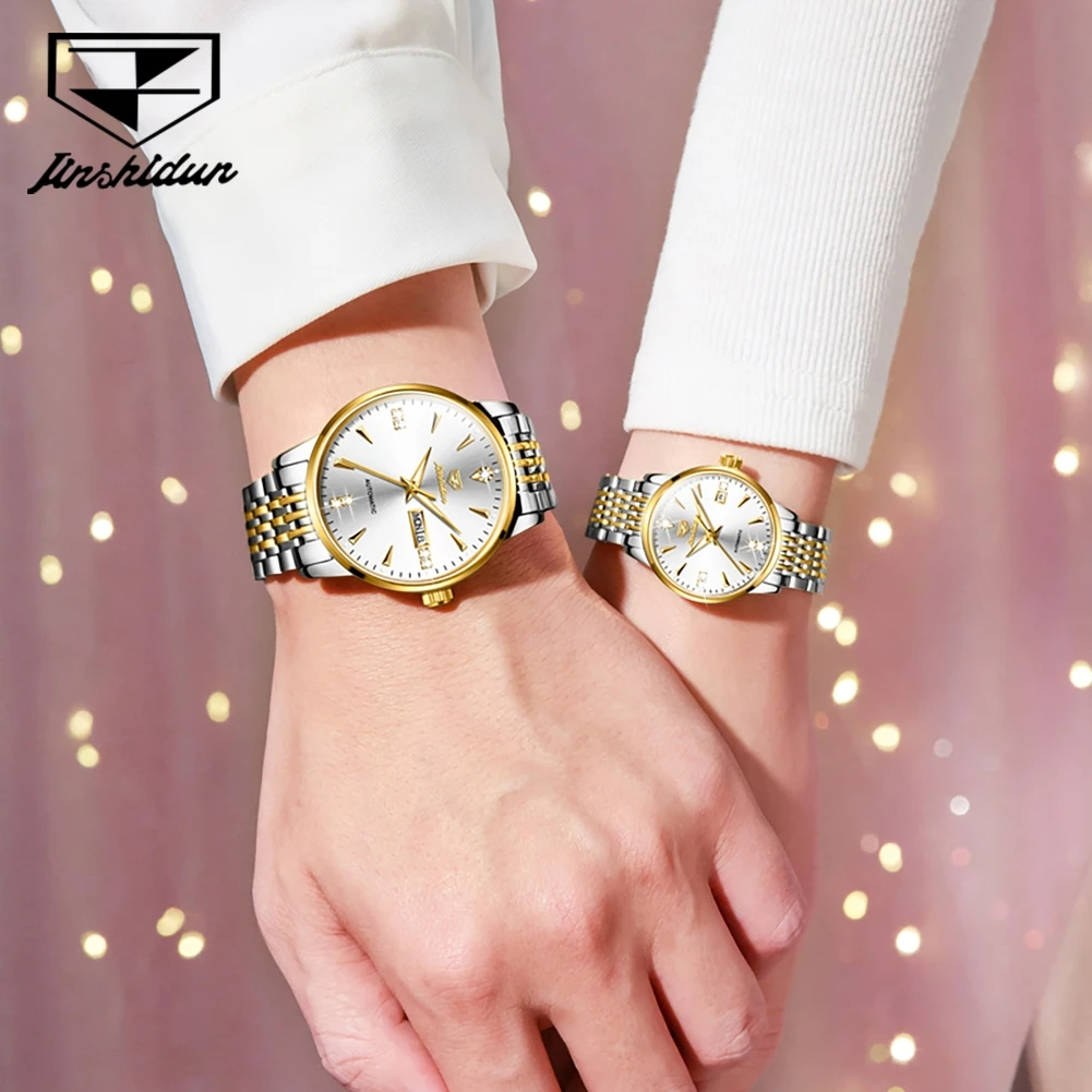 JSDUN 8943 Automatic Watches Simple Business Mechanical Couple Watch Fashion Original Calendar Deep Waterproof Dress Wristwatch