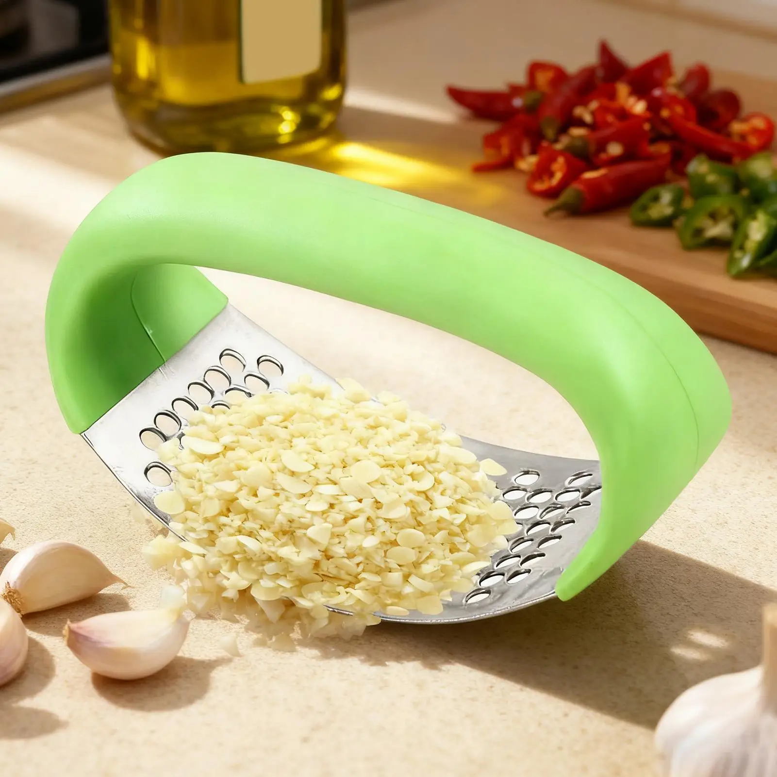 New Stainless Steel Garlic Press Heavy Duty Rust-Proof Ginger Crusher & Rocker For Kitchen, Restaurant, Home, Easy Squeeze 4 küchexyz.de Se7bf2182b80843b682a8a1172d830981I küchexyz.de Best Price | Fast Delivery |Quality Product New Stainless Steel Garlic Press Heavy Duty Rust-Proof Ginger Crusher & Rocker For Kitchen, Restaurant, Home, Easy Squeeze