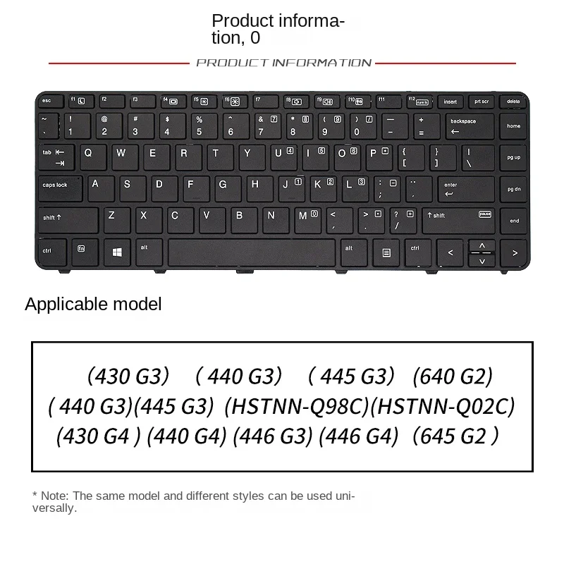 

Подходит для замены клавиатуры ноутбука HP Probook 430, G3, G4 /440, G3, G4 /445, G3 /446, G3
