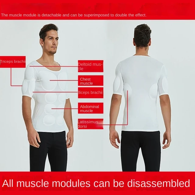 Abs Fake Muscle Enhancers, Fake Muscle Shirt Men