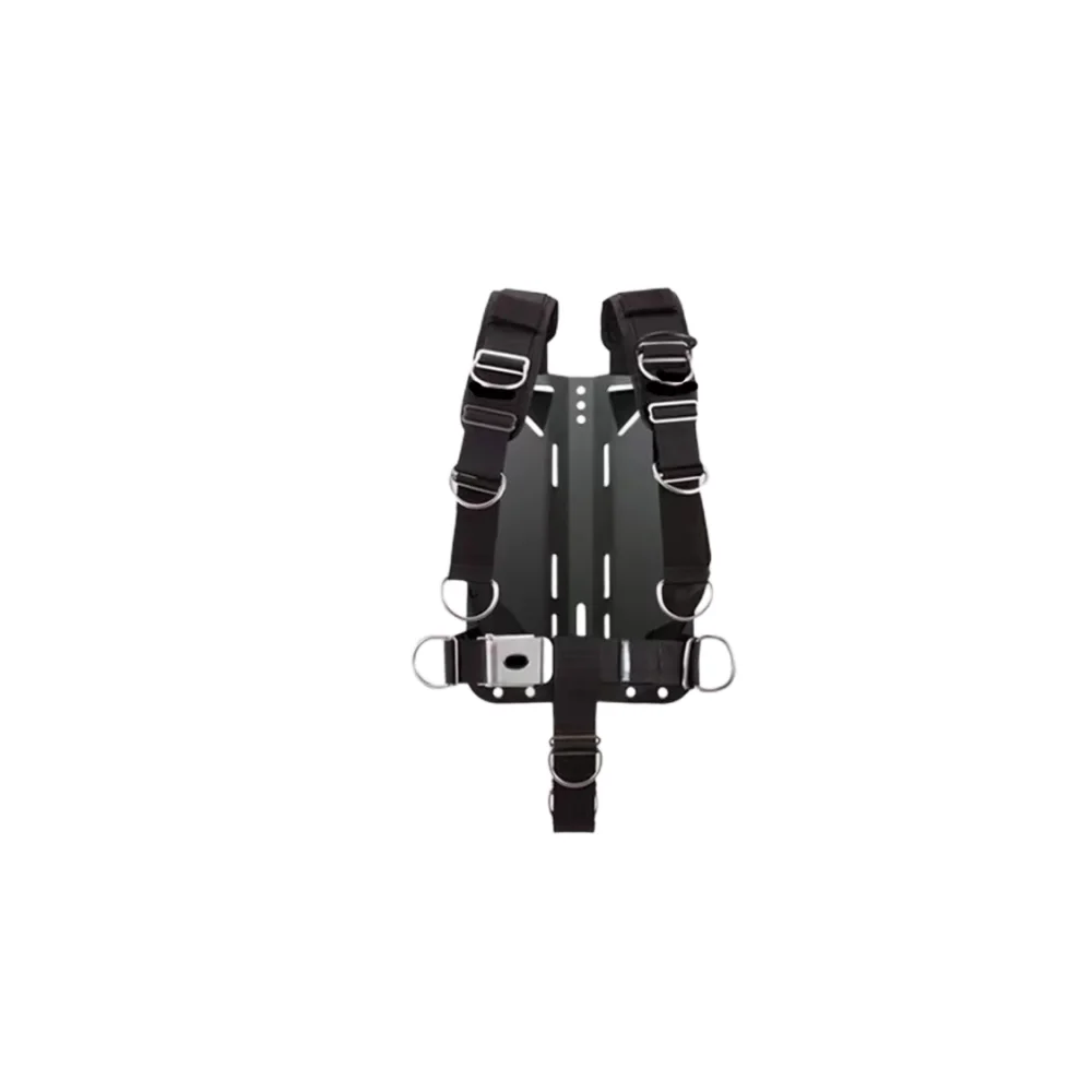 Black Aluminum Diving Single Tank Adapter Scuba Diving BCD Backplate Set Back Flight