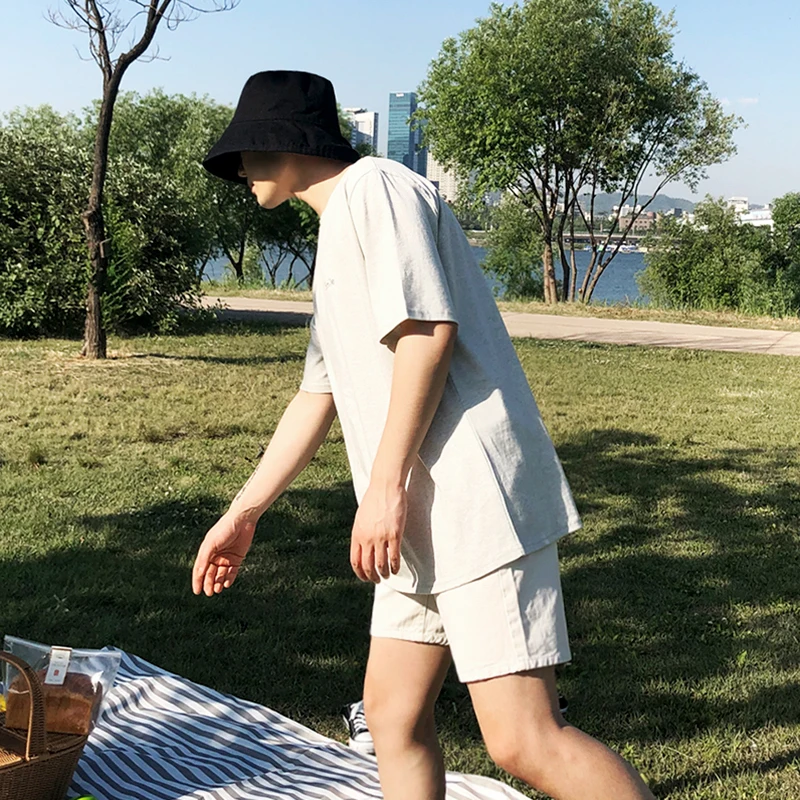 

New Arrivlal Men Shorts Streetwear Pure Color Cotton Knee Length Casual Shorts Work Trousers Summer Fashion Bottoms 2023 W23