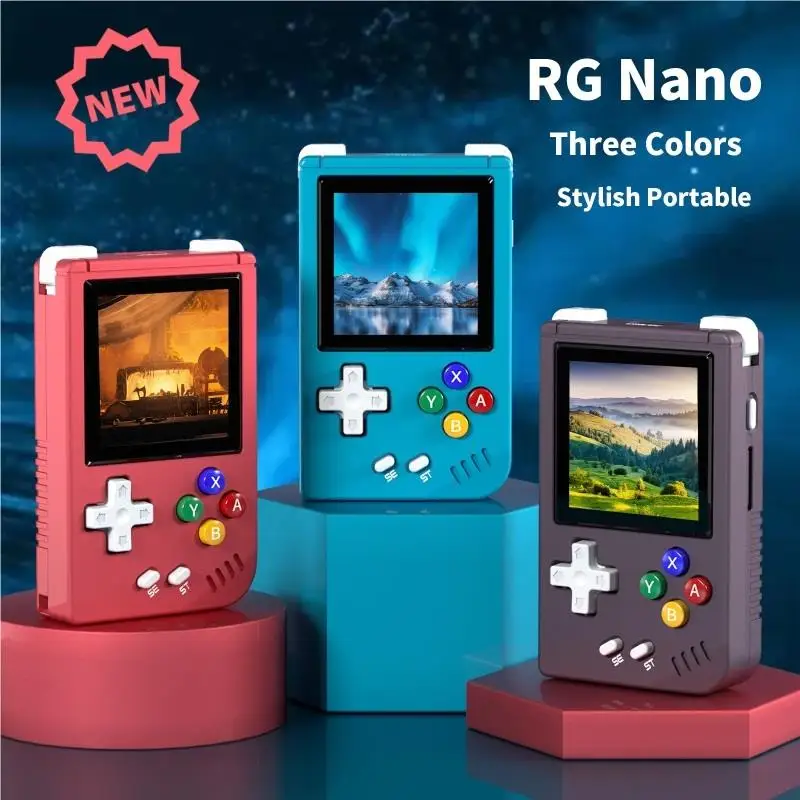 

ANBERNIC RG NANO Pocket Mini Handheld Game Players Metal Shell 1.54" IPS Screen Linux 1050mAh Battery Handheld Game Players