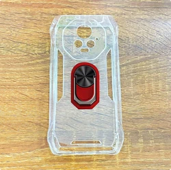 Durable Blackview XPLORE 2 Silicone Case with Back Finger Ring for Xplore 2 Projector (Transparent C Red)