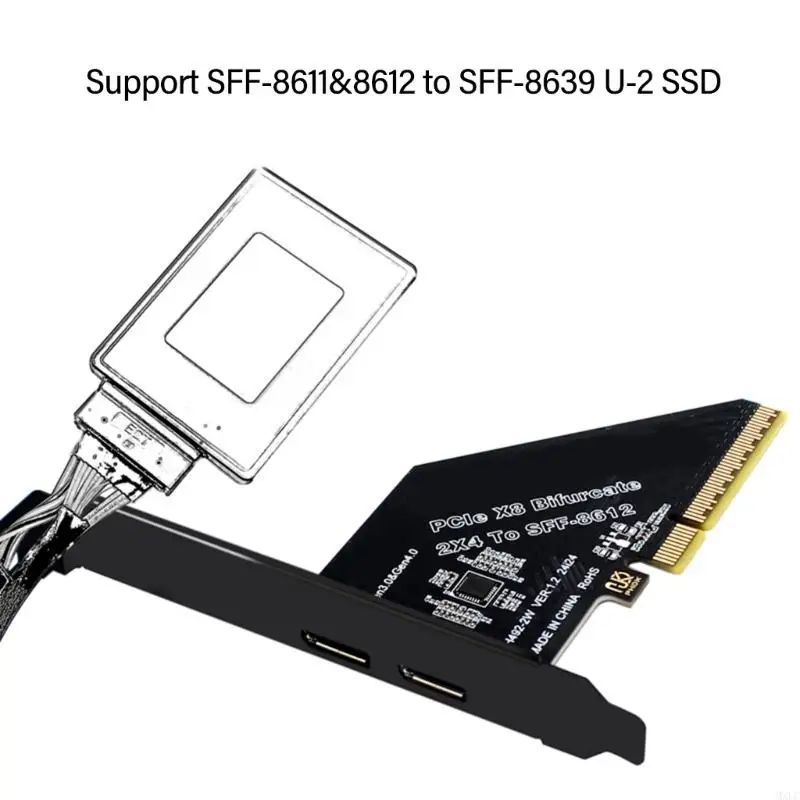 MXLC PCIe 4.0X8 to Oculink SFF 8611 8612 Host Adapter Expansion External Solid Disk Graphics Card for Optimized Storage
