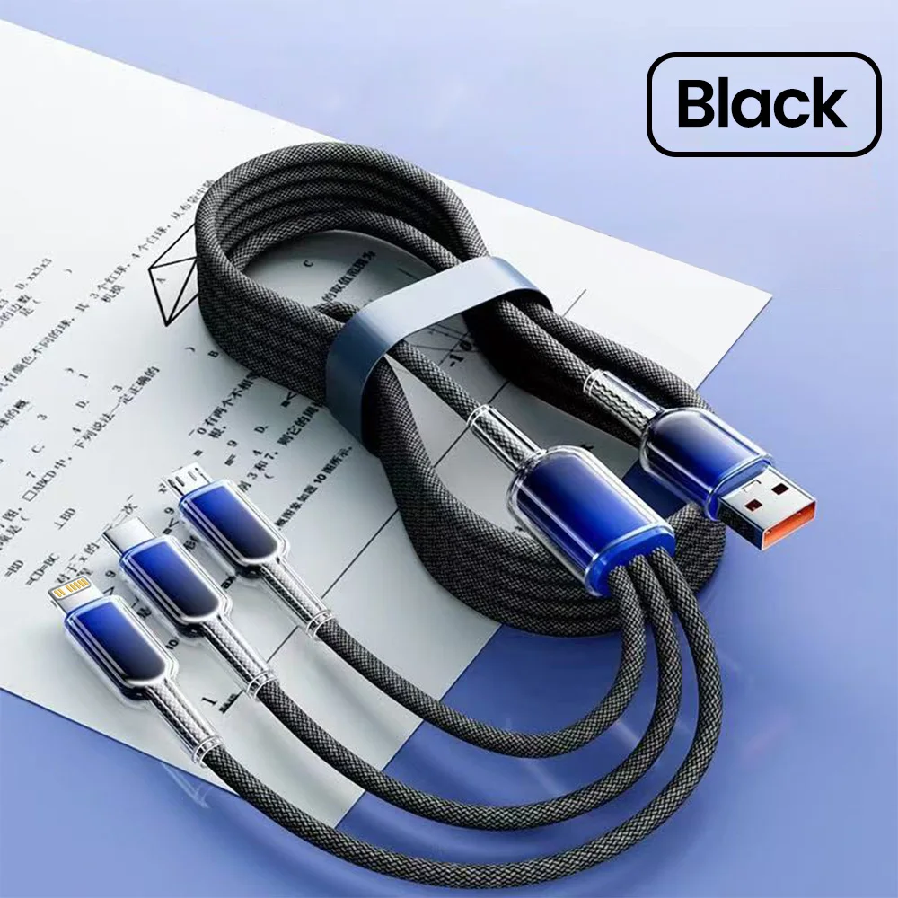 120 واط 3 في 1 USB A إلى Type-c/Lightning/Micro ال...