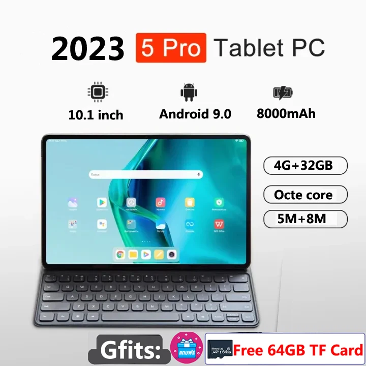 

2023 New WiFi Tablet PC 10.1 Inch 4G+32GB+Free 64GB TF Card tablet Octe Core 4G Network Android 9.0 tablet Dual SIM Dual Camera