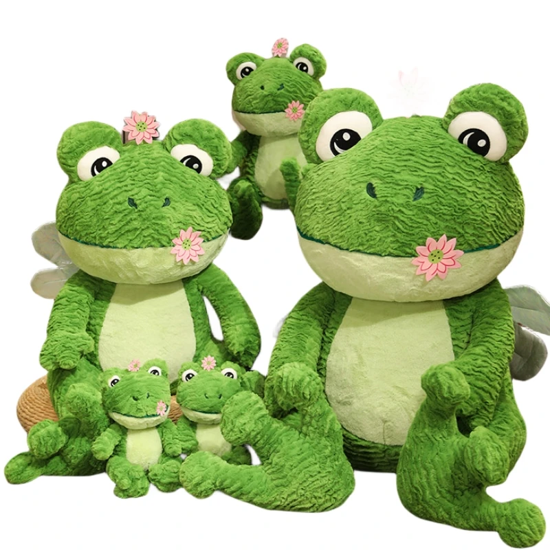 

Мультяшная креативная зеленая счастливая лягушка 25-60 см, мягкие плюшевые игрушки, мягкие животные, цветы, лягушки, подушка, кукла для девочек, детские рождественские подарки