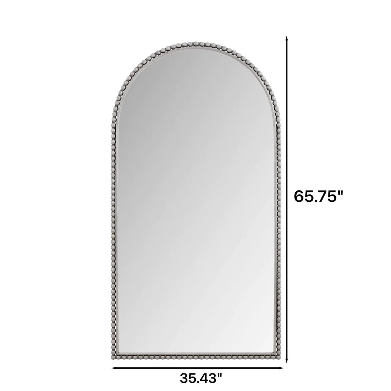 Large Silver Arch Mirror Classic Wall Decor Full Body Standing Mirror for Bedroom Living Room Style