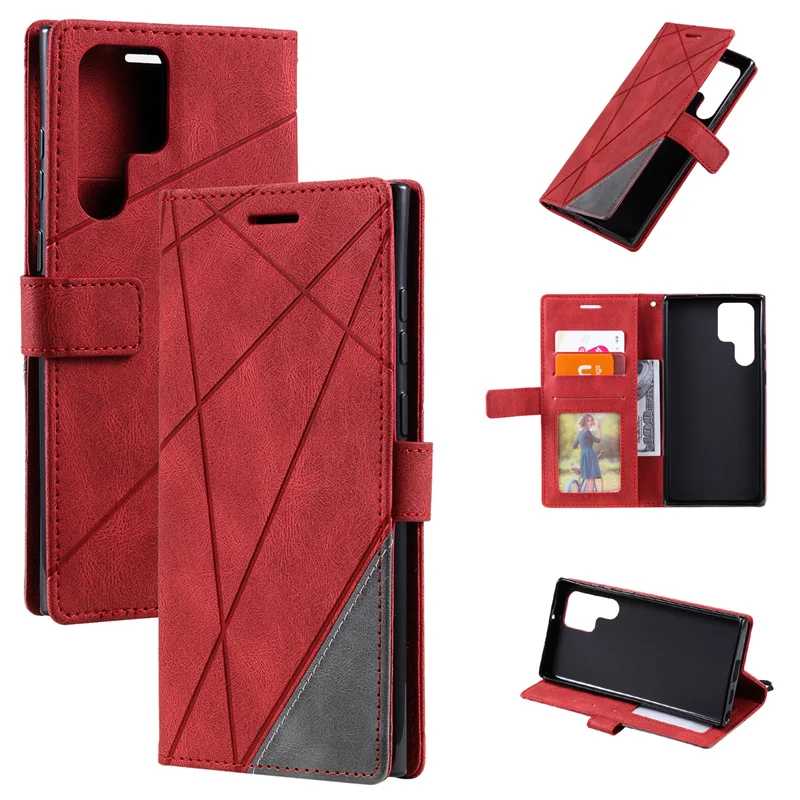 Ledertasche Schutzhülle für Samsung Galaxy S23 S24 Ultra S24 S23 Plus Stand Flip Wallet Case_voghion.com