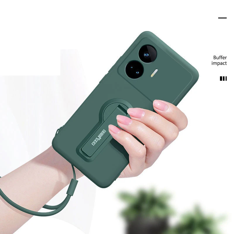 Silicone Soft Phone Case Cover with Holder and Lanyard - Enhanced Protection and Style