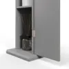 Homcom Toilet Paper Cabinet, Small Bathroom Corner Floor Cabinet with Doors and Shelves, Thin Storage Bathroom Organizer, Gray 6