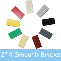 50PCS MOC Assemble Particles 87079 Size 2x4 Bricks Flat Tile Smooth 2*4 Building Blocks DIY Educational Creative Toy for Kids 1