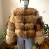 WEFURLENA  Real Raccoon Fur Coat  Winter Jacket Women natural Raccoon  fur coat Street warm long sleeve Natural Luxury Jackets 3