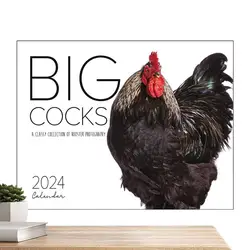 Hangable Rooster Wall Calendar Funny Calendars 2024 Wall Planner Monthly Calendar Wall For Family Calendar Organizing & Planning