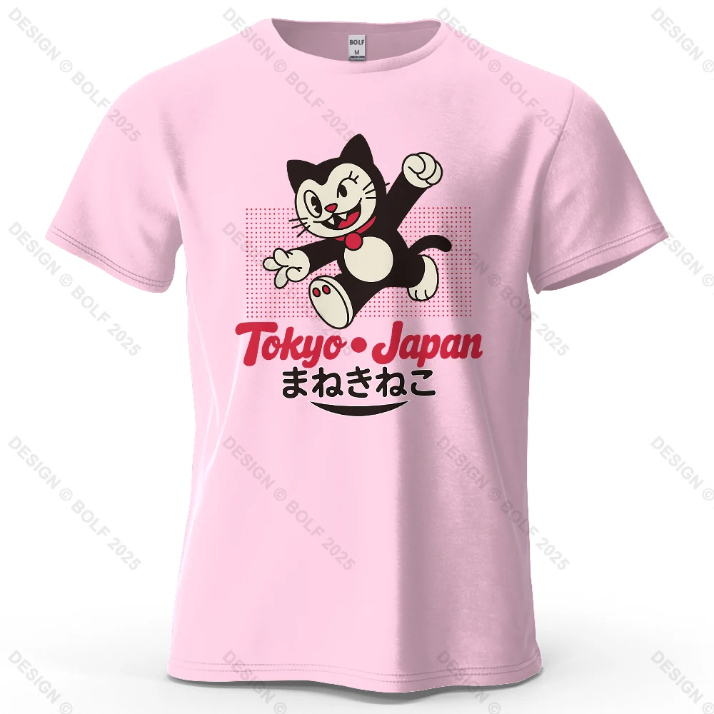Tokyo Japan Maneki Neko Graphic Oversized Cotton T-Shirt – Unisex Streetwear Tee