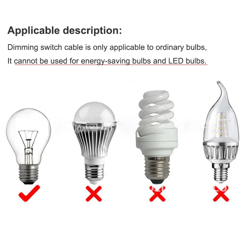 AC electric Dimmable power supply Switch Cable Light bulb Modulator Lamp Line Dimmer Controller Table wire 110V 220V EU US Plug