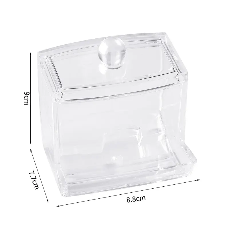 Cotton Swab Ball Storage Box With Lid Large Capacity Bathroom Acrylic Transparent Container Jar Dispenser_voghion.com