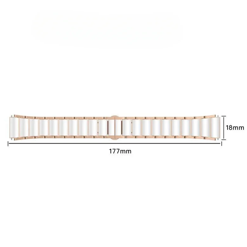 Elegant 18mm Ceramic Bracelet Strap with Butterfly Buckle - Premium Replacement Wristband