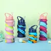 Silicone Foldable Water Bottle for Sports Leakproof BPA Free Water Bottle with Carabiner Collapsible Cycling Water Bottle