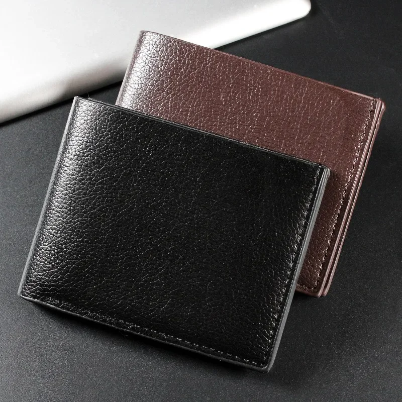 Portefeuille Homme En Cuir PU Noir - Porte Cartes Monnaie Billets - Neuf