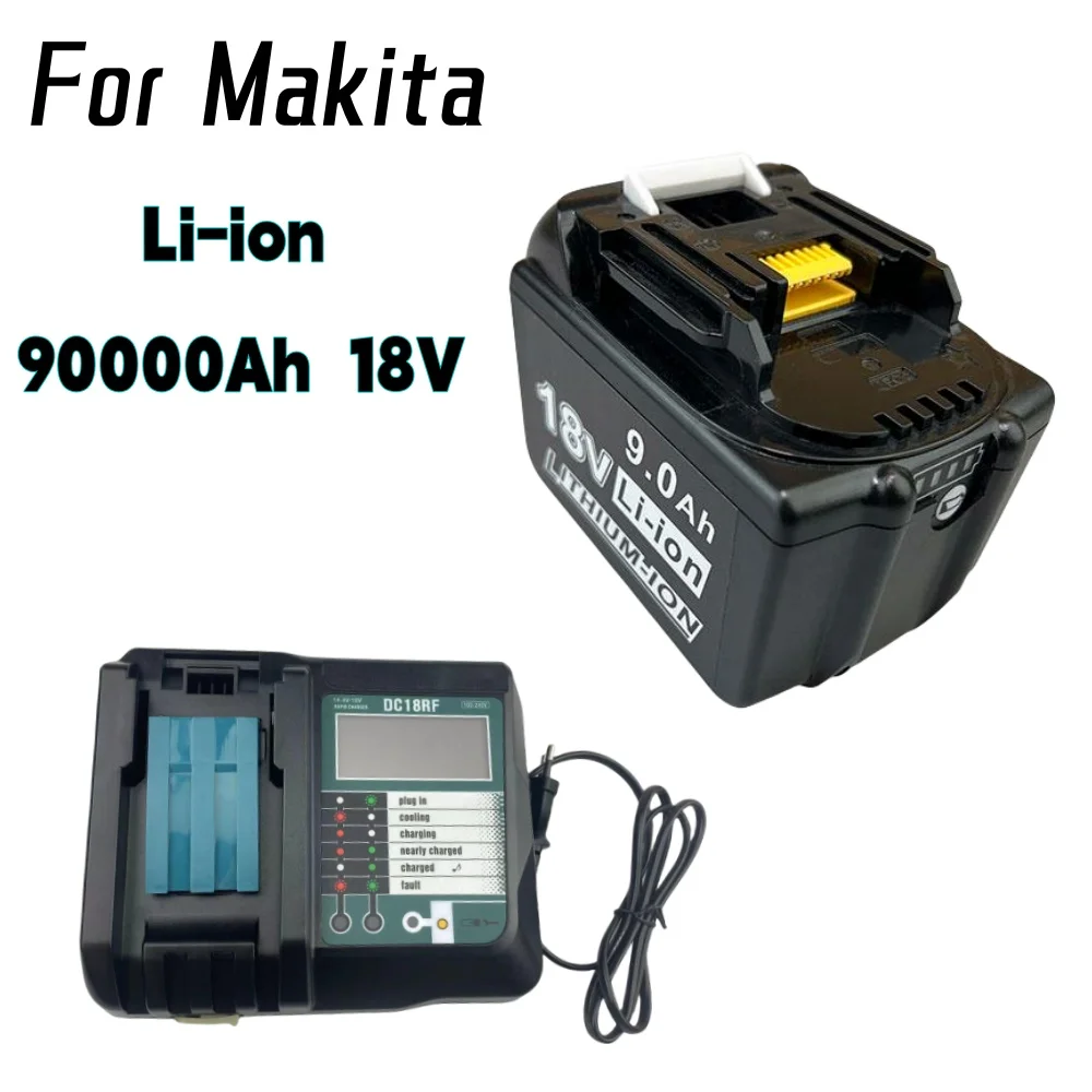 

18V 9.0AH Battery For Makita BL1830 9000mAh Lithium-Ion Screwdriver Rechargeable Batteries for BL1840 BL1850 LXT400