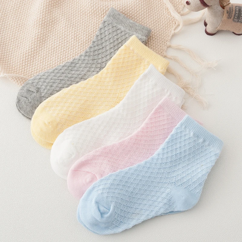 

5pairs/Lot Cute Baby Toddler Kids Girls Boys Lace Mesh Thin Soft Cotton Ankle Socks Atws0034