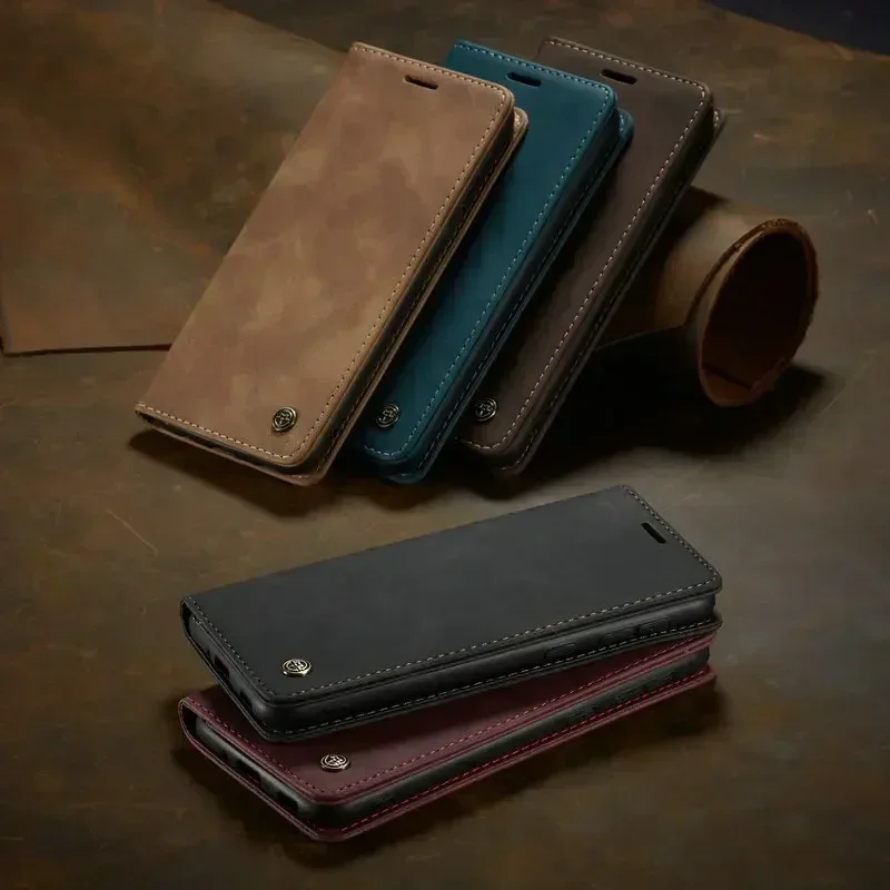 Elegant Leather Magnetic Case with Card Pouch