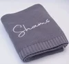 Personalized Baby Blanket Boy Girl Soft Breathable Newborn Stroller Crib Cover Knitted Blanket with Name Shower Gifts 6
