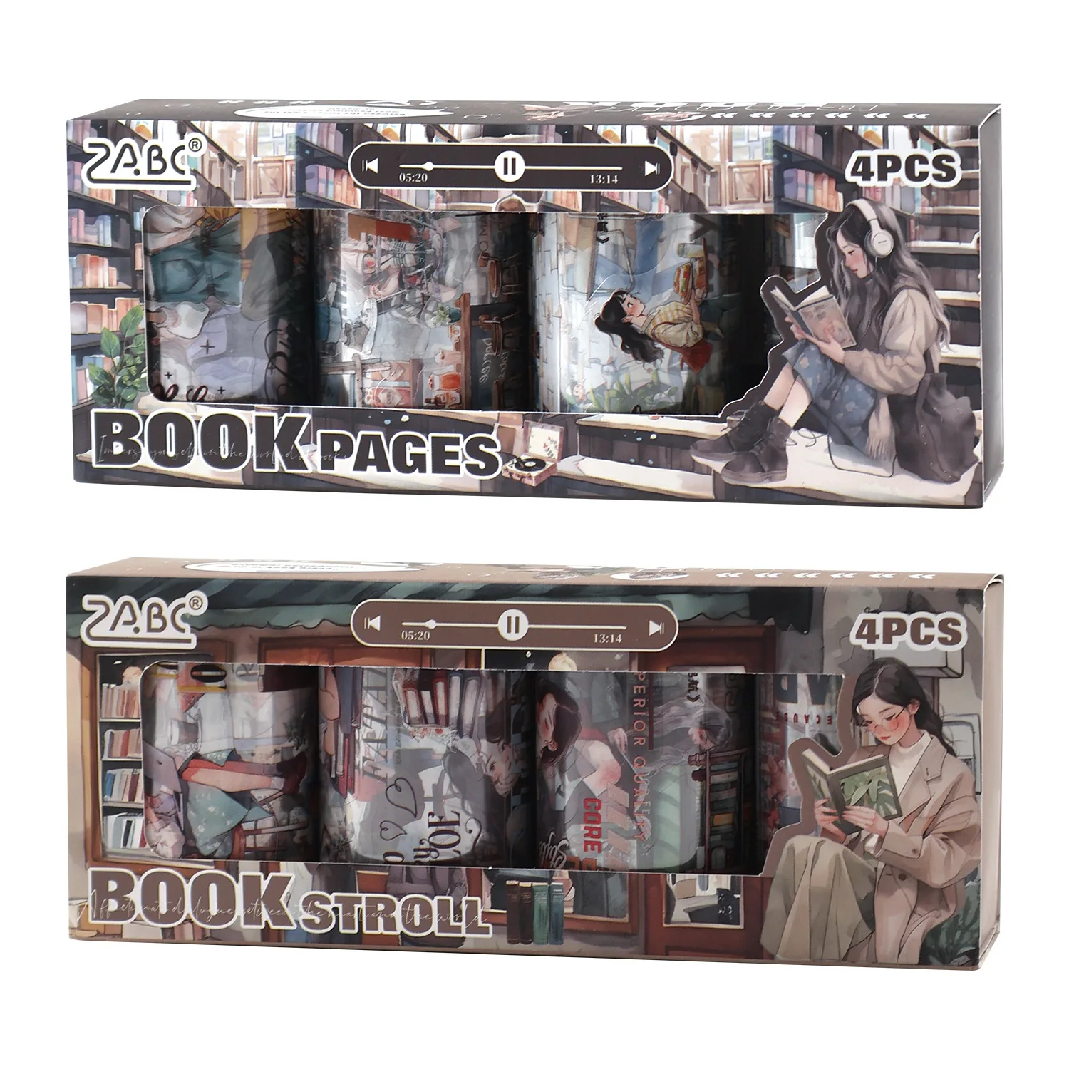 페이지 사이의 꿈같은 몽상 투명 PET 다이컷 캐릭터 스티커 저널 데코레이션 재료 레트로 예술적 귀여운 스타일 테이프