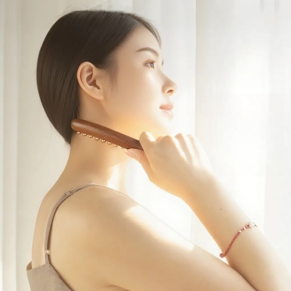 Reduce Puffiness Sandalwood Massager Comb Natural Material Skin Scraping Brass Meridian Comb Traditional Long Hair