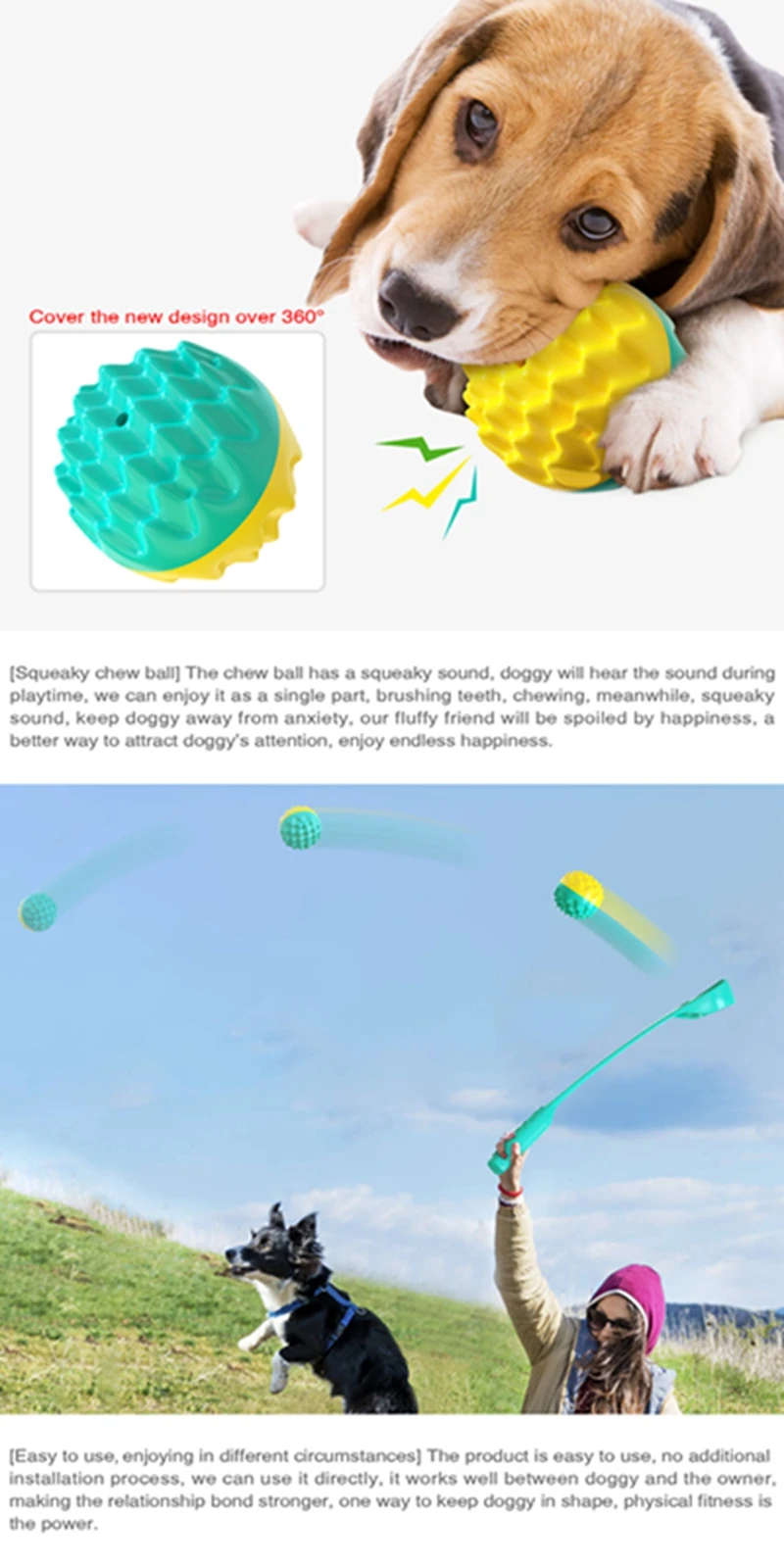 Outdoor Rubber Cricket Ball Thrower Throwing Club For Dogs Training