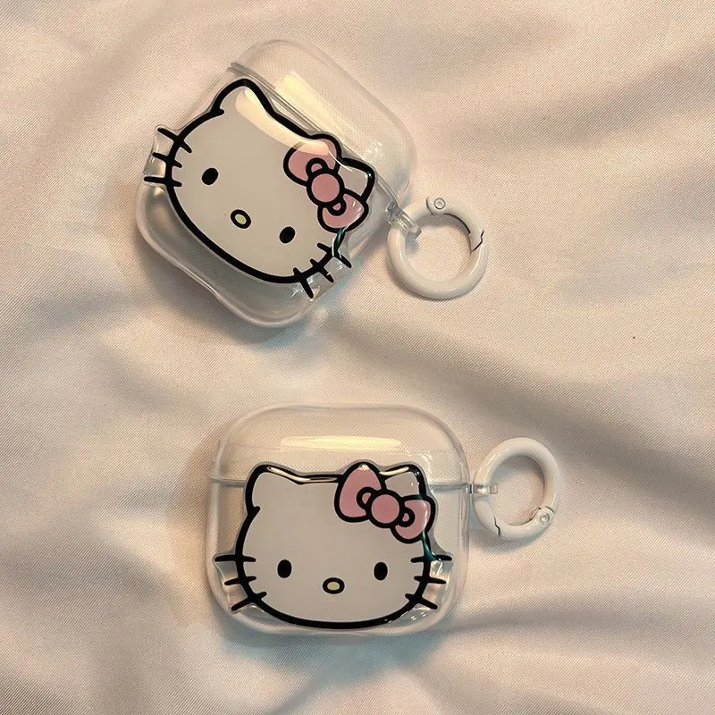 

3D plush Action figure AirPods1/2/3 Protective cover Apple wireless Bluetooth headset case transparent PVC kawaii Girl's heart