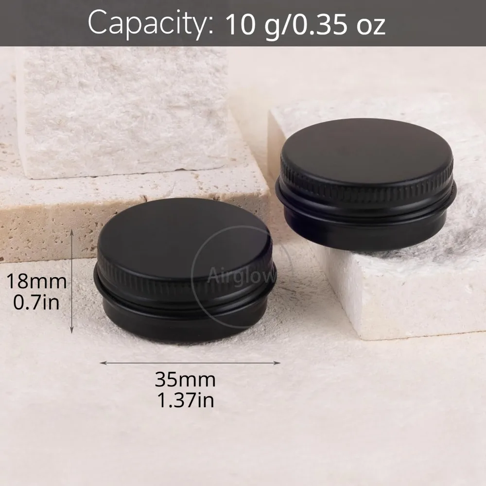 Aluminum Tins Cans 5/10/15pcs 10g Aluminum Tin Jar for Cream Balm Nail Candle Cosmetic Container Refillable Bottles Tea Cans Metal Box Candle Jars