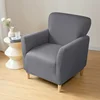 Stretch Spandex Tub Chair Cover Water Repellent Elastic Club Sofa Covers Solid Color Relax Single Armchair Slipcover Bar Counter 3