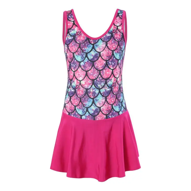 Kids Girl Swimming Suit One Piece Beach Dress Quick Dry Swimwear Girl Swimsuits Children Girl Bathing Suit for Summer Beach Poo 5