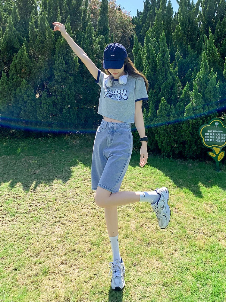 4 Color Denim Shorts Women Summer Cool Korean Style Hotsweet Casual Simple Breathable Versatile Sporty Schoolgirls Fashion Chci