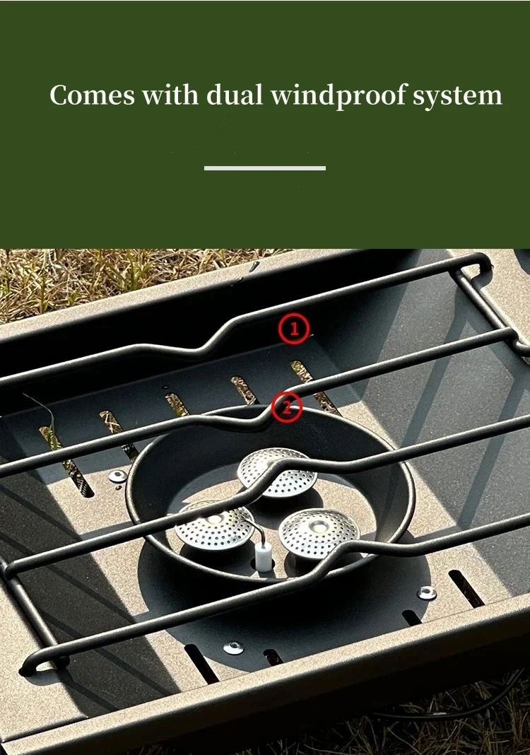 8000W IGT Gas Sinking Stove 3 Burner Stainless Steel Portable Camping Stove Desktop Brazier Grill Windproof Butane Propane image 16