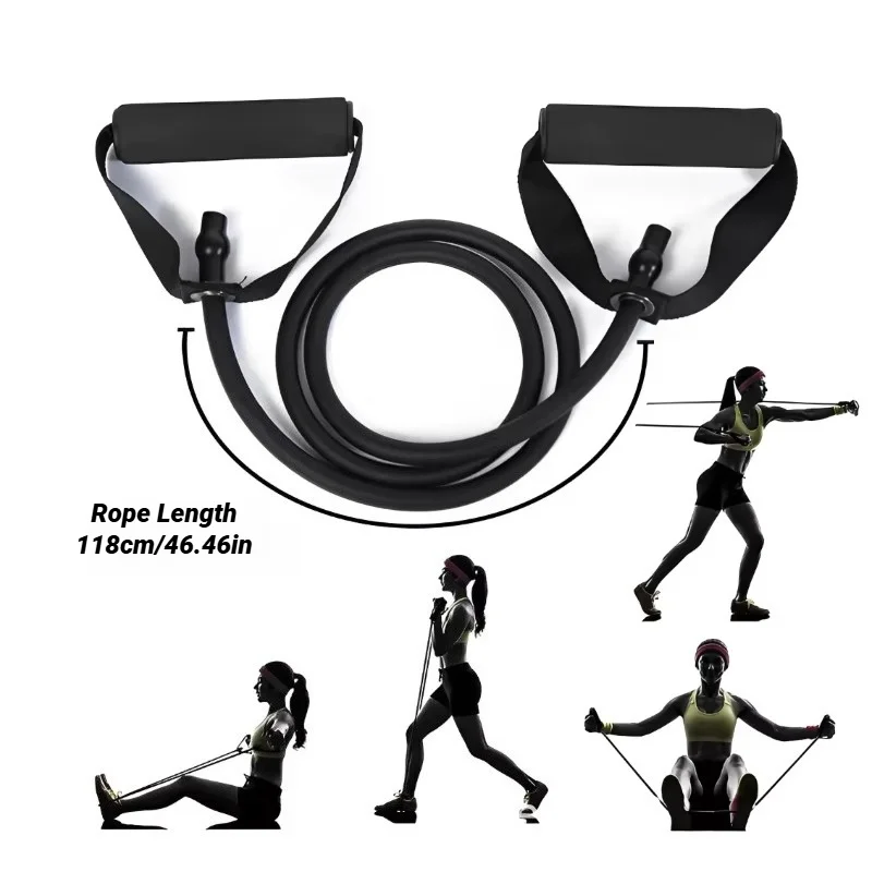 Handled Resistance Exercise Bands, Fitness Workout Bands for Full Body Strength Training, Home Gym Equipment for Men & Women
