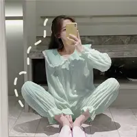 Coral Fleece Pajamas Sets for Women Autumn Winter Thick Warm Sweet Long Sleeve Sleepwear Nightgown Pijama Suit Mujer Homewear - Image 6