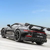 New 1:32 Porsche 911 GT3 Supercar Alloy Car Model With Pull Back Sound Light Children Gift Collection Diecast Toy Model Ornament 1