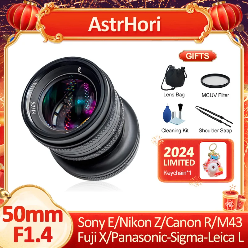 Astrhori 50Mm F1.4 Full Frame Manuale Aps-C Lente Ad Ampia Apertura Per Nikon Z Canon Rf Fujifilm Xf Macro 4/3 Sony E Leica L Mount