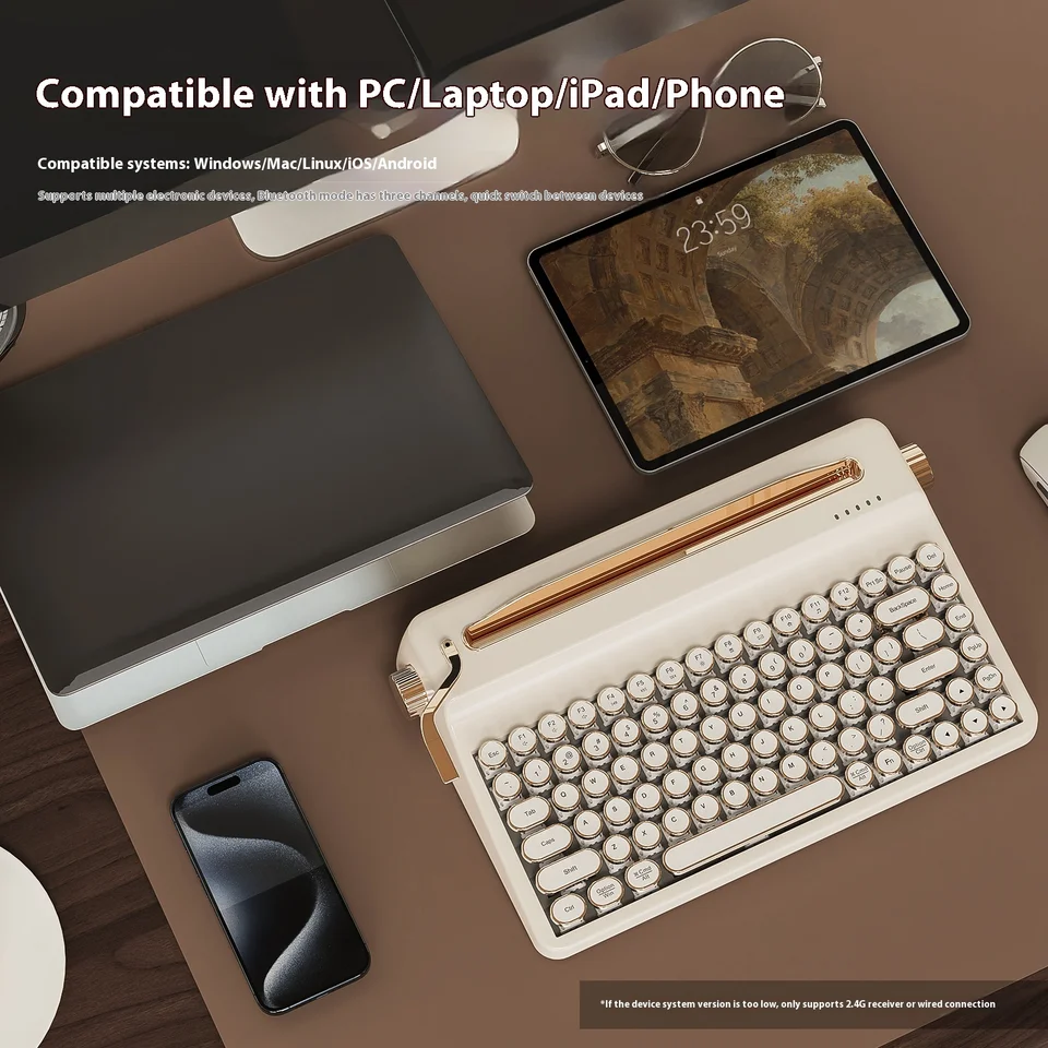 YUNZII QL75 タイプライターワイヤレスメカニカルキーボードトライ