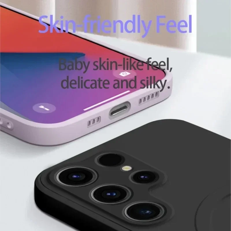 Enhanced Liquid Silicone Magnetic Wireless Charging Shockproof Case with Magsafe Compatibility